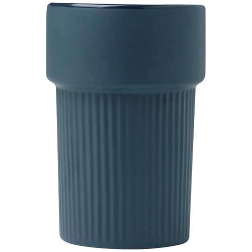 Obrázky: Modrý 340ml keram. hrnček s bambusovým návlekom, Obrázok 4