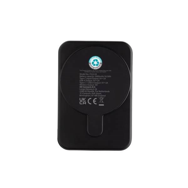 Obrázky: Bezdrôtová magnetická powerbanka 5000mAh 5W,čierna, Obrázok 3