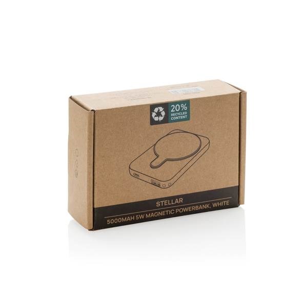 Obrázky: Bezdrôtová magnetická powerbanka 5000mAh 5W, biela, Obrázok 12
