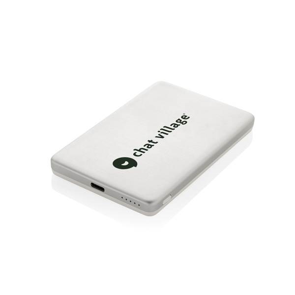Obrázky: Bezdrôtová mag. powerbanka 5000mAh 5W, strieborná, Obrázok 8