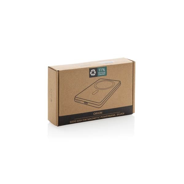 Obrázky: Bezdrôtová mag. powerbanka 5000mAh 5W, strieborná, Obrázok 12