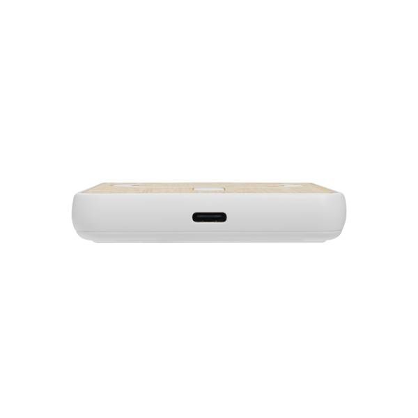 Obrázky: Bezdrôt. magn. powerbanka 5000mAh 5W bambus, biela, Obrázok 4