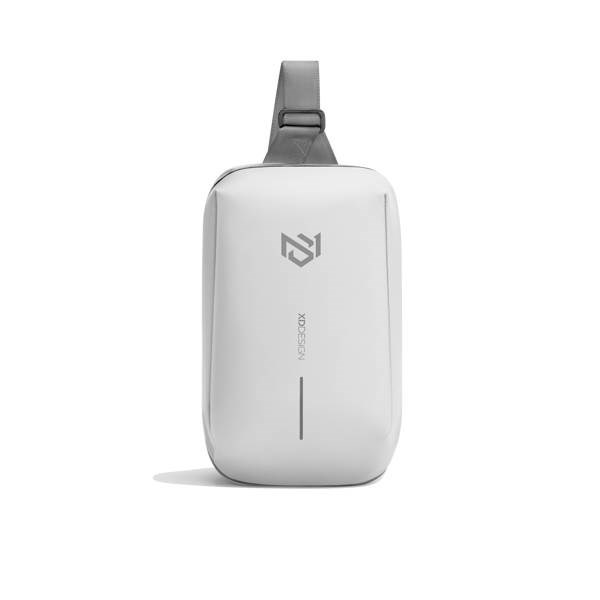 Obrázky: Vodoodolný vertikálny ruksak cross body, biely, Obrázok 3