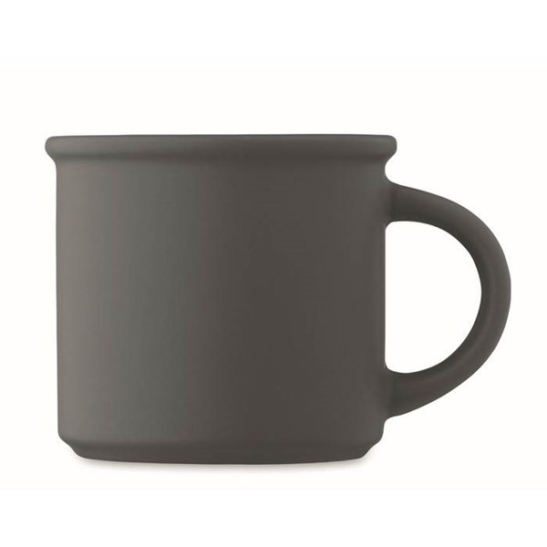 Obrázky: Matný keramický hrnček 300 ml s uškom, tmavošedý, Obrázok 3
