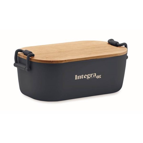 Obrázky: Obed.krabička z PP 700 ml,bambus. veko,nám.modrá, Obrázok 10