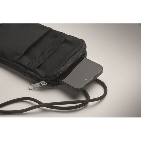Obrázky: Čierna bavlnená crossbody taška na smartphone, Obrázok 3