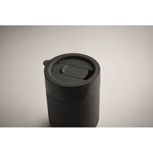 Obrázky: Keram. pohárik 330 ml s odním. návlekom, čierna, Obrázok 3