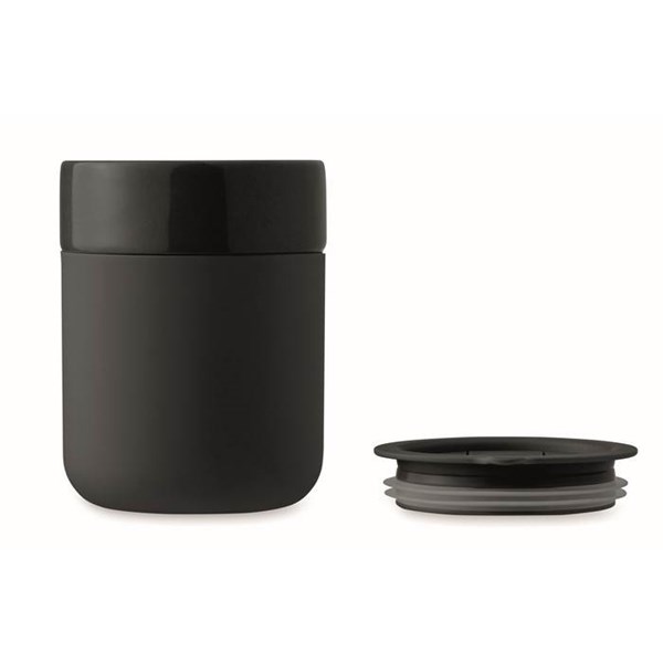 Obrázky: Keram. pohárik 330 ml s odním. návlekom, čierna, Obrázok 5