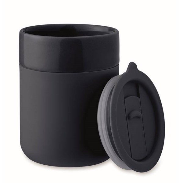 Obrázky: Keramický pohárik 330 ml s odním. návlekom, modrá, Obrázok 2