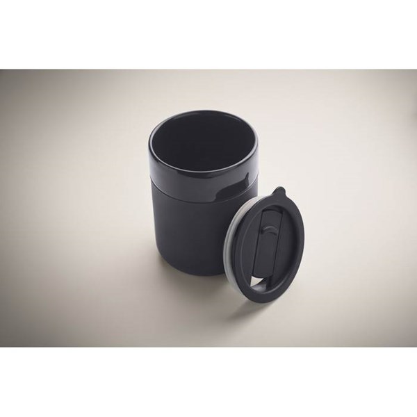 Obrázky: Keramický pohárik 330 ml s odním. návlekom, modrá, Obrázok 4