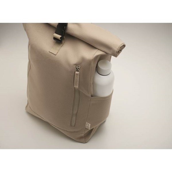 Obrázky: Khaki rolovací ruksak 390g, suchý zips a vrecko, Obrázok 4