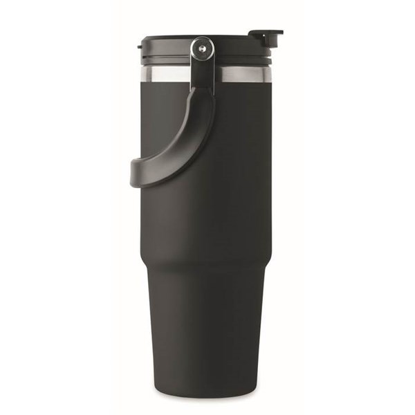 Obrázky: Čierny dvojstenný hrnček 850 ml, vnútorná slamka, Obrázok 11