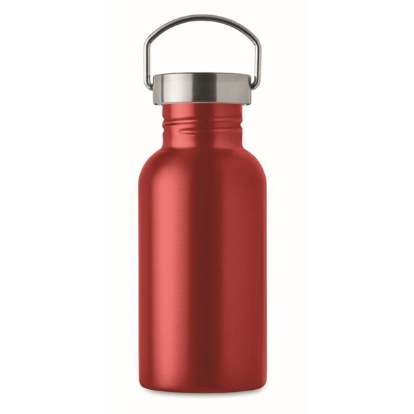 Obrázky: Jednostenná recykl. nerez fľaša 500ml, červená, Obrázok 2