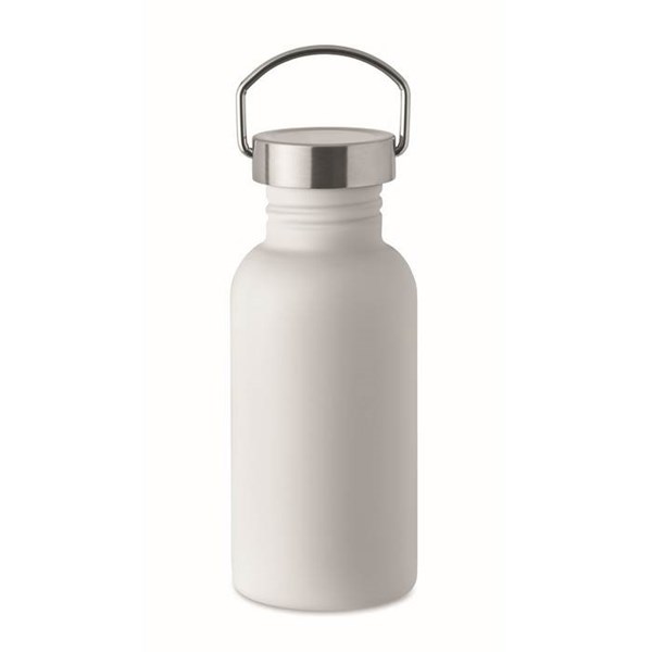 Obrázky: Jednostenná recykl. nerez fľaša 500ml, biela