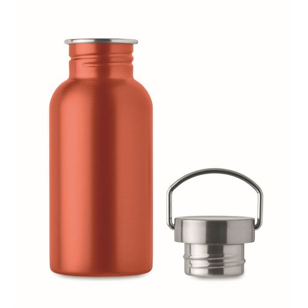 Obrázky: Jednostenná recykl. nerez fľaša 500ml, oranžová, Obrázok 3