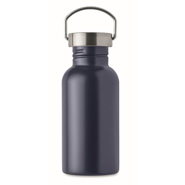 Obrázky: Jednostenná recykl. nerez fľaša 500ml, tm. modrá, Obrázok 3