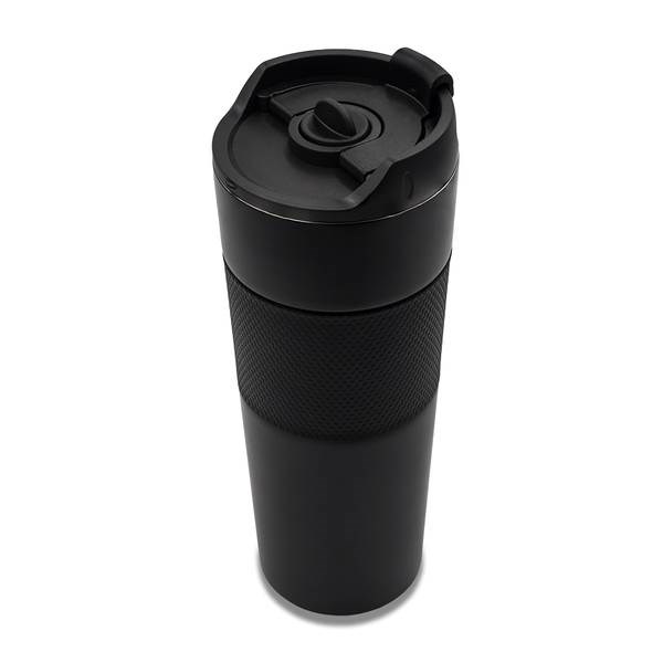Obrázky: Čierny termohrnček 450 ml, french press, gum.úchop, Obrázok 2