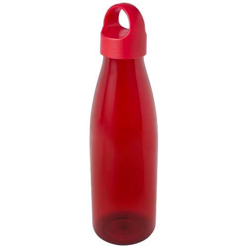 Obrázky: Fľaša na vodu z recykl. plastu 800 ml, červená, Obrázok 2