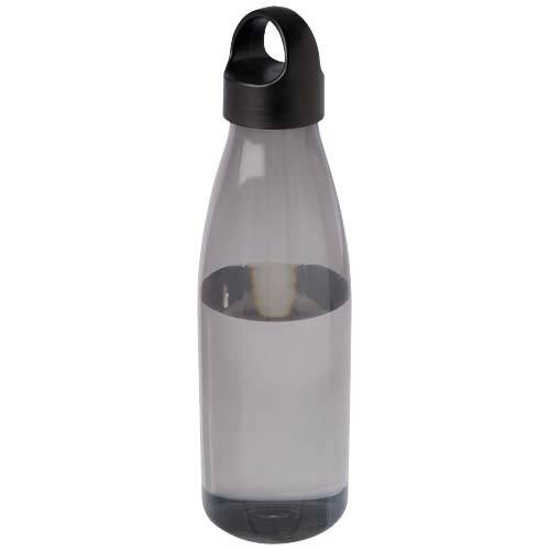 Obrázky: Fľaša na vodu z recykl. plastu 800 ml, čierna