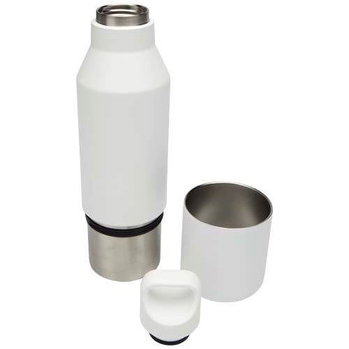 Obrázky: Termoska 600 ml z ner. ocele RCS s hrnčekom,biela, Obrázok 4