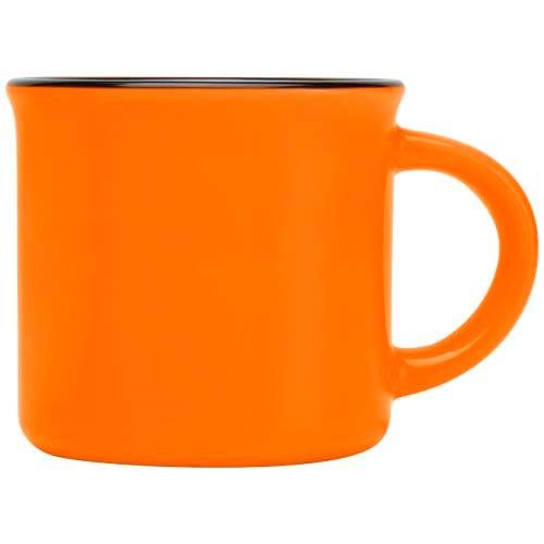 Obrázky: Retro keramický hrnček 240 ml v krabičke, oranžová, Obrázok 6