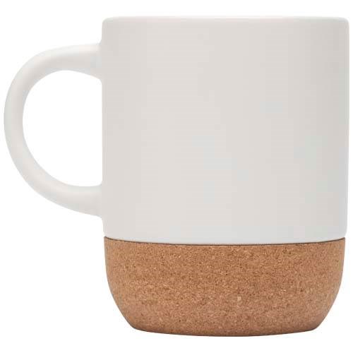 Obrázky: Matný keram. hrnček 300 ml s korkom, biela, Obrázok 7