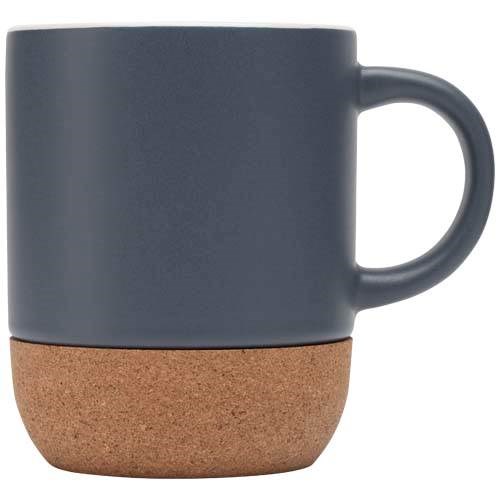 Obrázky: Matný keram. hrnček 300 ml s korkom, tm. modrá, Obrázok 6