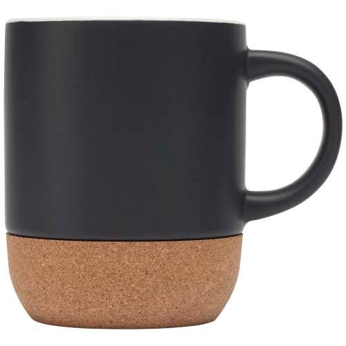 Obrázky: Matný keram. hrnček 300 ml s korkom, čierna, Obrázok 6