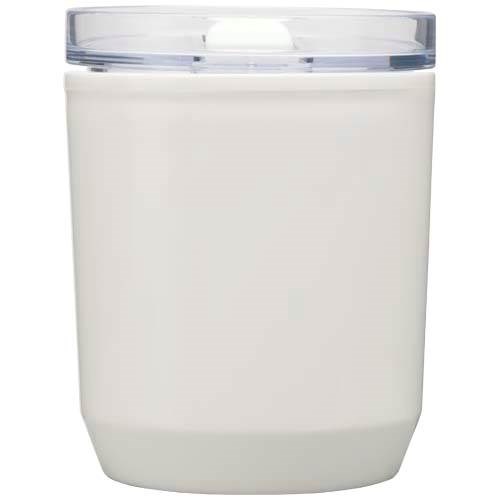 Obrázky: Dvojstenný  hrnček 180ml z recykl. plastu, biela, Obrázok 2