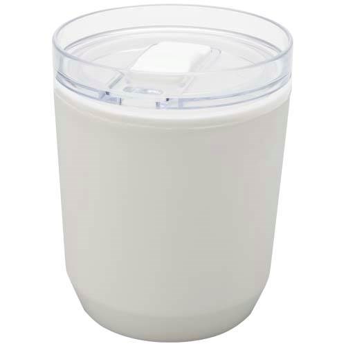 Obrázky: Dvojstenný  hrnček 180ml z recykl. plastu, biela, Obrázok 4