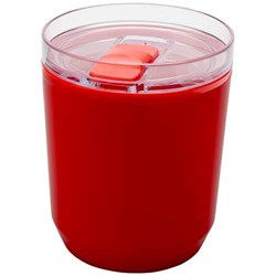 Obrázky: Dvojstenný  hrnček 180ml z recykl. plastu, červená