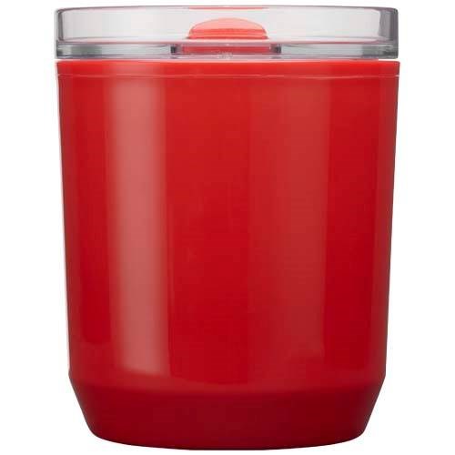 Obrázky: Dvojstenný  hrnček 180ml z recykl. plastu, červená, Obrázok 2