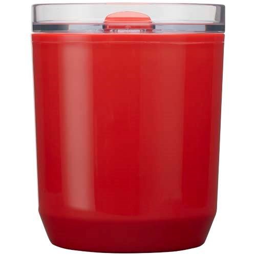 Obrázky: Dvojstenný  hrnček 180ml z recykl. plastu, červená, Obrázok 5