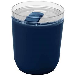 Obrázky: Dvojstenný  hrnček 180ml z recykl.plastu,tm. modrá