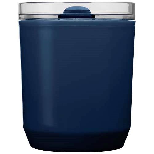 Obrázky: Dvojstenný  hrnček 180ml z recykl.plastu,tm. modrá, Obrázok 2