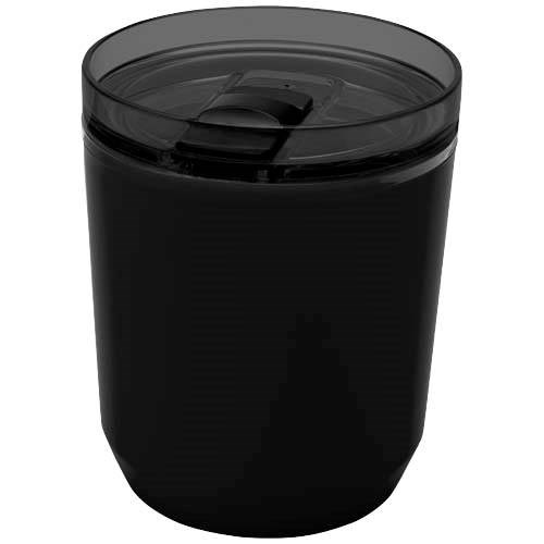 Obrázky: Dvojstenný  hrnček 180ml z recykl. plastu, čierna