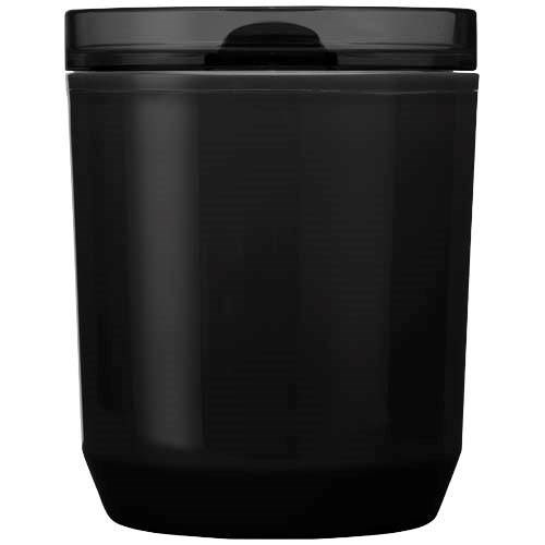 Obrázky: Dvojstenný  hrnček 180ml z recykl. plastu, čierna, Obrázok 2