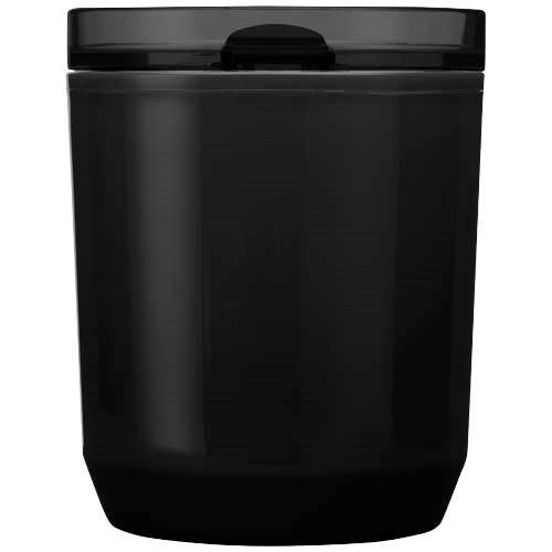 Obrázky: Dvojstenný  hrnček 180ml z recykl. plastu, čierna, Obrázok 5