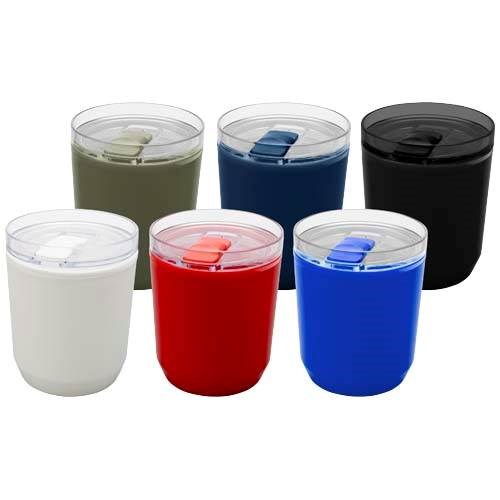 Obrázky: Dvojstenný  hrnček 180ml z recykl. plastu, čierna, Obrázok 6