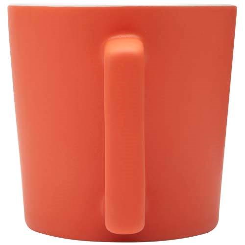 Obrázky: Keramický hrnček 370 ml, matný povrch,oranž./biely, Obrázok 2