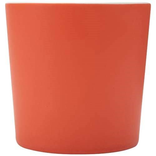 Obrázky: Keramický hrnček 370 ml, matný povrch,oranž./biely, Obrázok 4