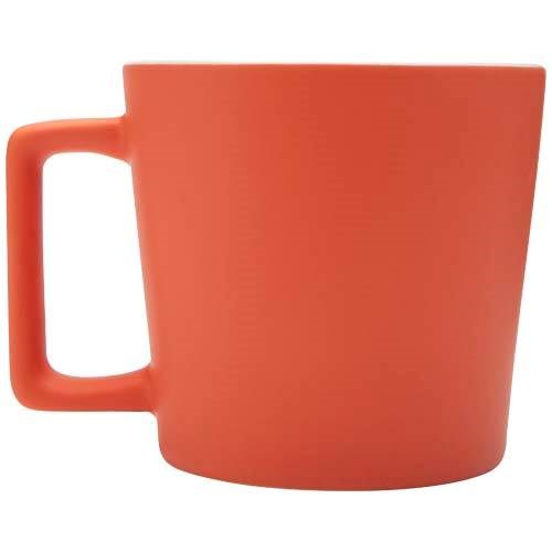 Obrázky: Keramický hrnček 370 ml, matný povrch,oranž./biely, Obrázok 9