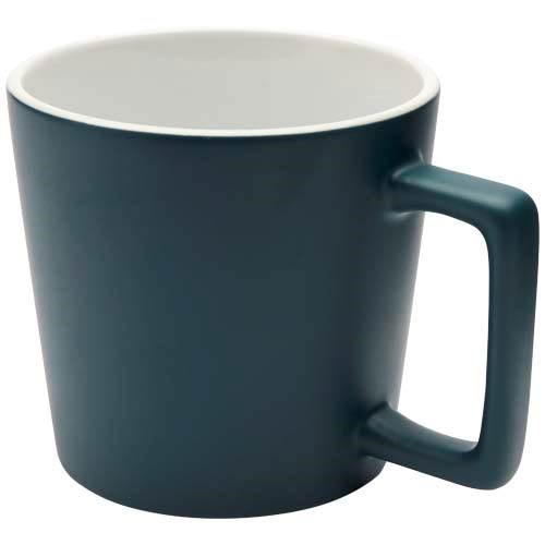 Obrázky: Keramický hrnček 370 ml, matný povrch,zeleno/biely, Obrázok 3