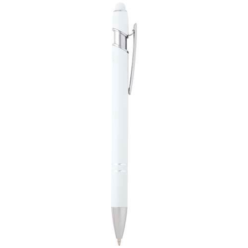 Obrázky: Hliník. guličkové pero bielo/strieborné, stylus,MN, Obrázok 10