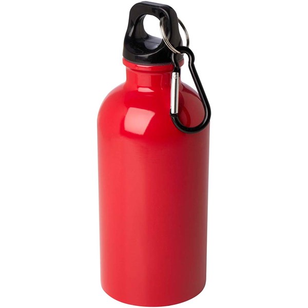 Obrázky: Nerezová  fľaša 400ml s karabínou, červená
