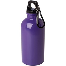 Obrázky: Nerezová  fľaša 400ml s karabínou, fialová