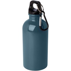 Obrázky: Nerezová  fľaša 400ml s karabínou, nám. modrá