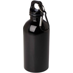 Obrázky: Nerezová  fľaša 400ml s karabínou, černá