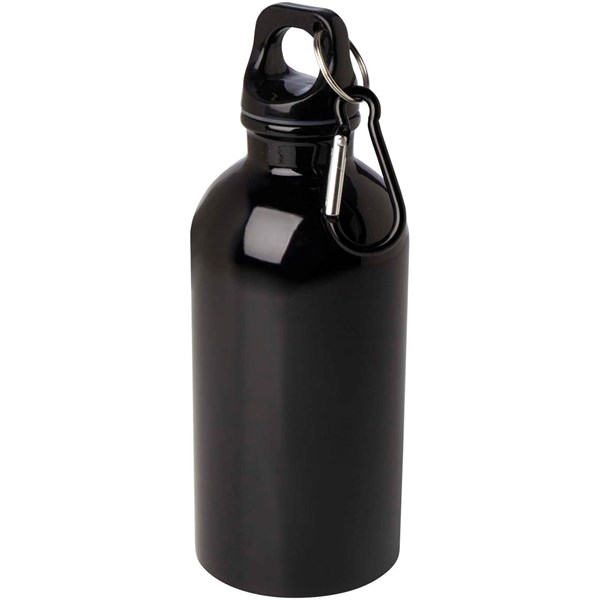 Obrázky: Nerezová  fľaša 400ml s karabínou, černá