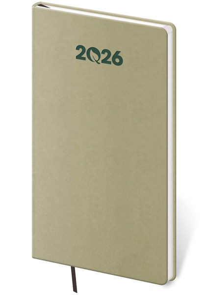 Obrázky: EKO 2026, vreckový svetlozelený diár